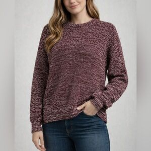 American Eagle Marled Knit Sweater Size Large EUC Burgundy |